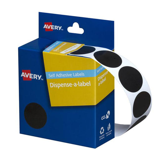 Avery Label Dispenser Dmc24bl Black Round 24mm 500 Pack-Officecentre
