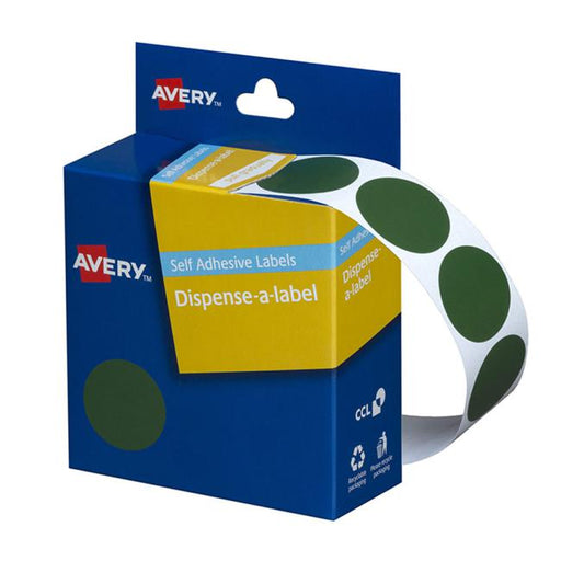 Avery Label Dispenser Dmc24g Green Round 24mm 500 Pack-Officecentre
