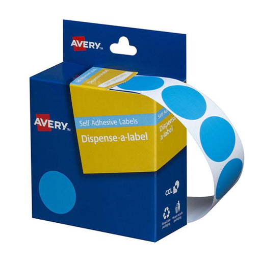Avery Label Dispenser Dmc24lb Light Blue Round 24mm 500 Pack-Officecentre