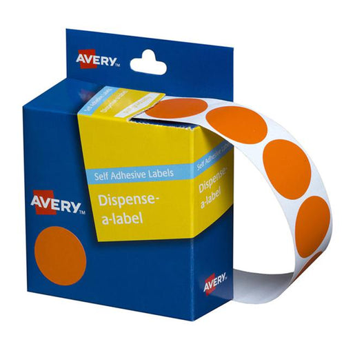Avery Label Dispenser Dmc24o Orange Round 24mm 500 Pack-Officecentre