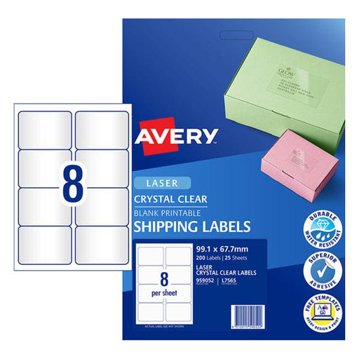 Avery Label L7565-25 Clear 25 Sheets-Officecentre