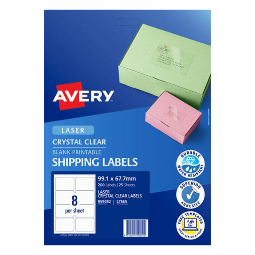 Avery Label L7565-25 Clear 25 Sheets-Officecentre