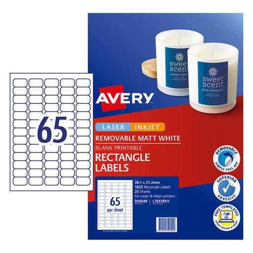 Avery Label L7651 Rev-25 38.1×21.2mm 25 Sheets-Officecentre