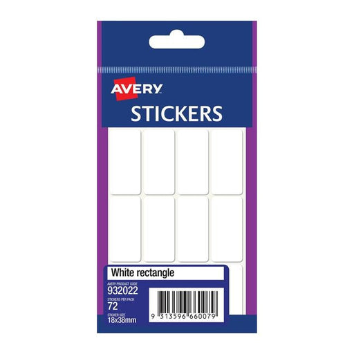 Avery Label White Rectangle 18x38mm 12up 6 Sheets-Officecentre
