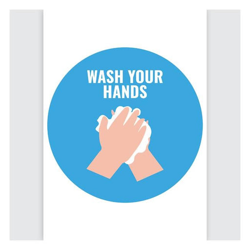 Avery Pre-Printed Self-Adhesive Sign Wash Your Hands Round 20cm 5 Sheets-Officecentre