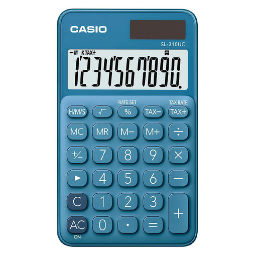 Casio SL310UCBK Hand Held 10 Digit Calculator Blue-Officecentre