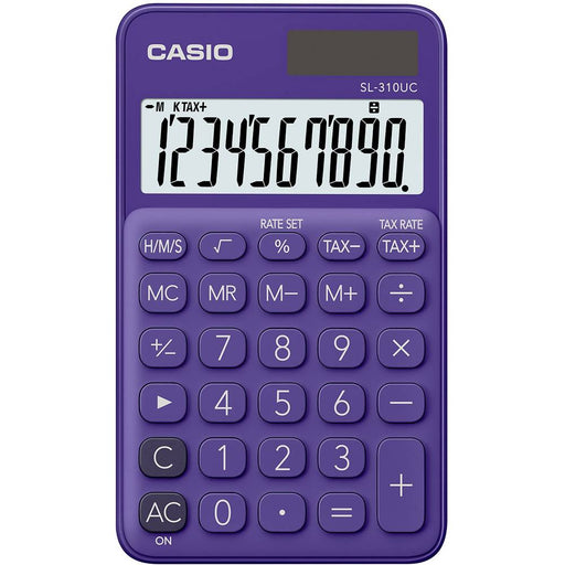 Casio SL310UCBK Hand Held 10 Digit Calculator Purple-Officecentre