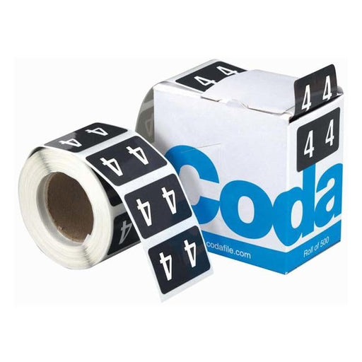 Codafile Label Numeric 4 25mm Roll 500-Officecentre
