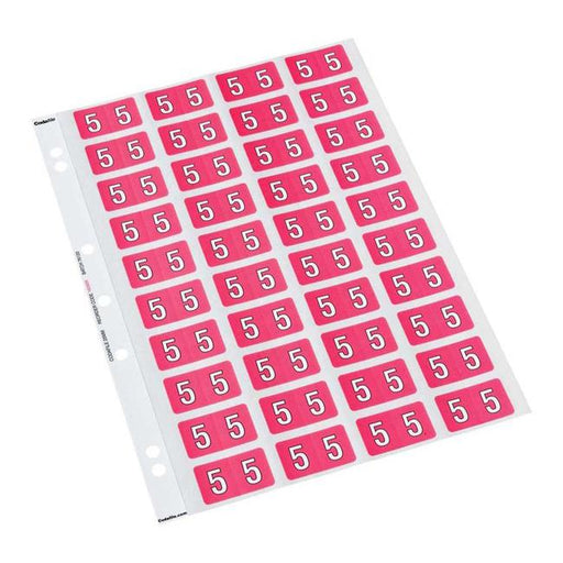 Codafile Label Numeric 5 25mm Pack 5 Sheets-Officecentre
