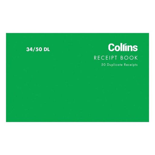 Collins Cash Receipt 34/50dl Duplicate Carbon Required-Officecentre