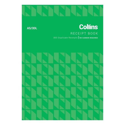 Collins Cash Receipt A5 3dl Duplicate No Carbon Required-Officecentre