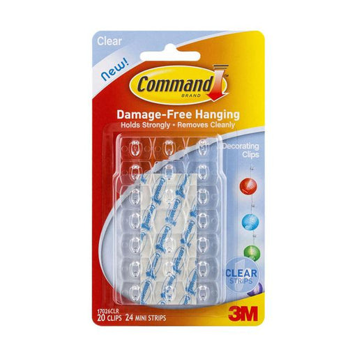 Command Clips Decorating 17026CLR Clear Pk/20-Officecentre