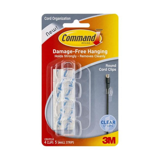 Command Clips Round Cord 17017CLR Clear Pk/4-Officecentre