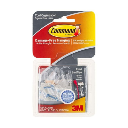 Command Clips Round Cord 17017CLR-VP Clear Value Pk/10-Officecentre