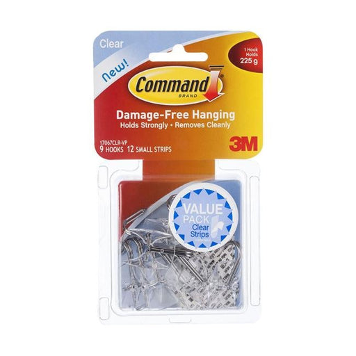 Command Hook 17067CLR-VP Small Clear Wire Utensil Value Pk/9-Officecentre