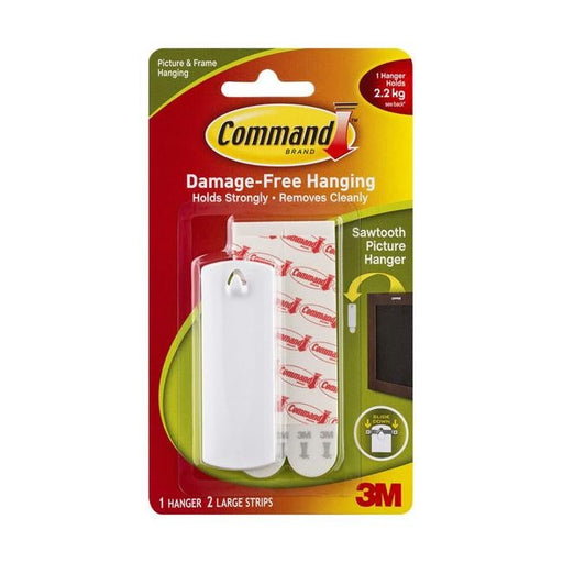 Command Picture Hanger 17040 Large White Sawtooth Pk/1-Officecentre