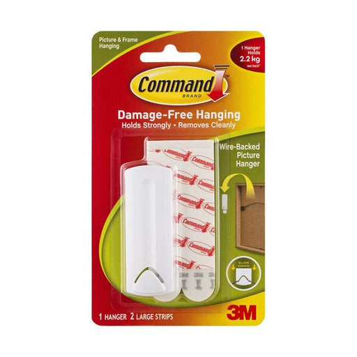 Command Picture Hanger 17041 Large White Wire-Backed Pk/1-Officecentre