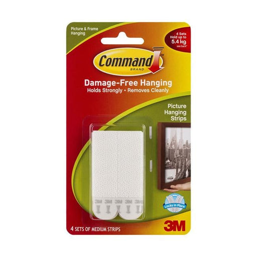 Command Picture Hanging Strips 17201 Medium White Pack of 4 Sets-Officecentre