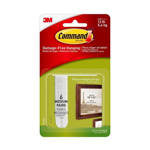 Command Picture Hanging Strips 17204ES Medium White Pack of 8-Officecentre