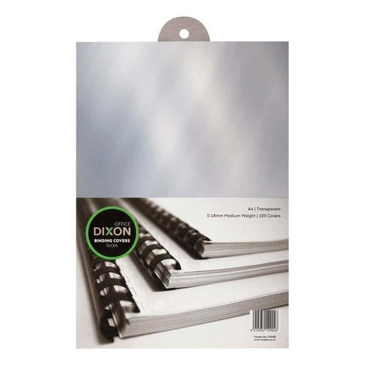 Dixon Binding Covers Clear 0.18 100 Pack 180 Micron-Officecentre