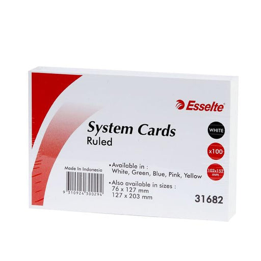Esselte system cards 152x102mm (6x4) white pk100-Officecentre