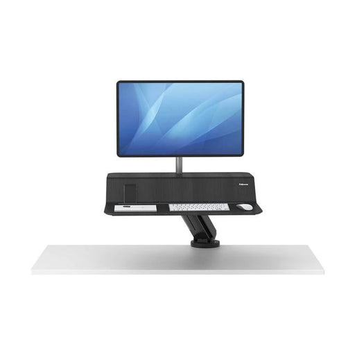Fellowes Lotus RT Single Monitor Sit Stand Workstation Black-Officecentre