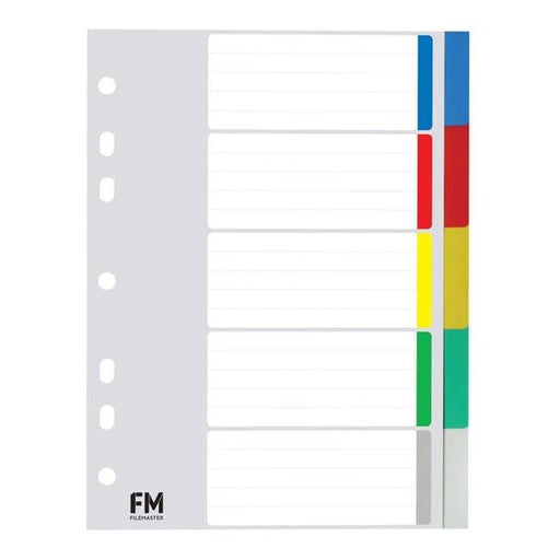 FM Indices A5 5 Tab Polyprop Coloured-Officecentre