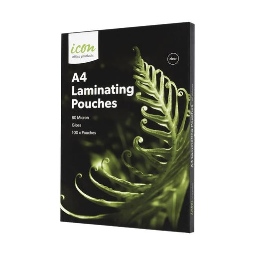 Icon Laminating Pouches A4 Gloss 80mic Pack 100-Officecentre