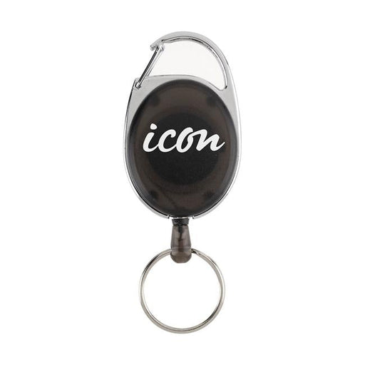 Icon Retractable Snap Lock Key and ID Card Holder Charcoal Retail-Officecentre