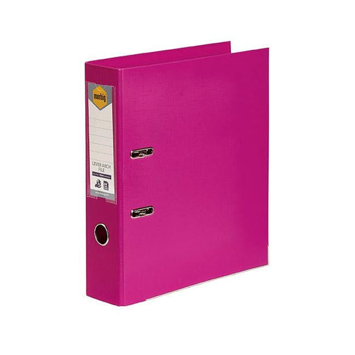 Marbig lever arch file a4 pe pink-Officecentre