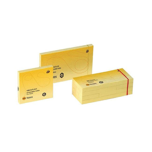 Marbig notes 75x75mm yellow pk 12-Officecentre