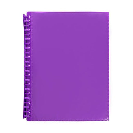 Marbig refillable display book 20 pocket insert cover purple-Officecentre