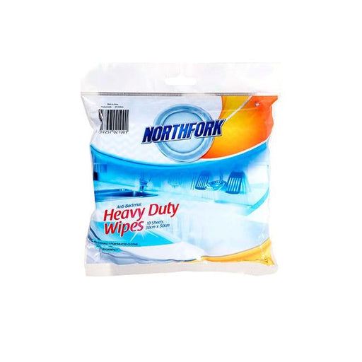 Northfork heavy duty antibacterial perforated wipe pk10-Officecentre