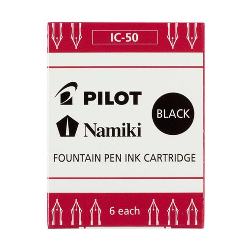 Pilot Fountain Pen Ink Cartridge Black 6Pk (IC-50-B)-Officecentre