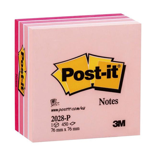 Post-it Notes Memo Cube 2028-P Pink 76x76mm 450 sheet cube-Officecentre
