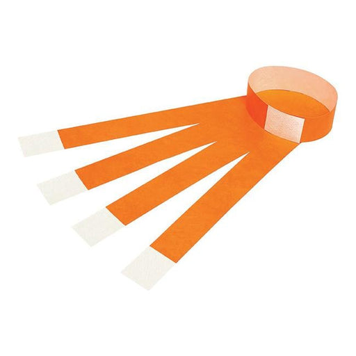 Rexel id serial number wrist bands fluoro orange 100pk-Officecentre