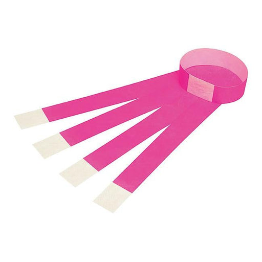 Rexel id serial number wrist bands fluoro pink 100pk-Officecentre