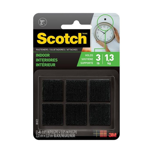 Scotch Fastener RF4721 Indoor 22mm x 22mm Black Pk/6 Sets-Officecentre