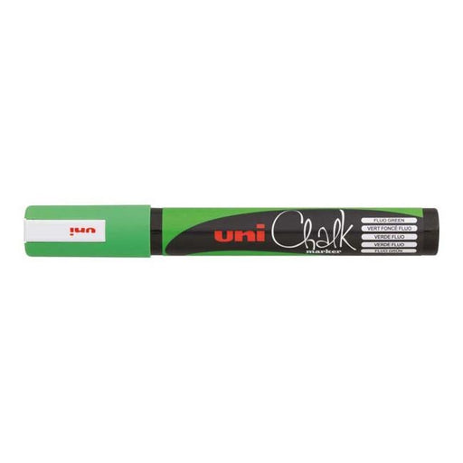 Uni Chalk Marker 1.8-2.5mm Bullet Tip Fluoro Green PWE-5M-Officecentre