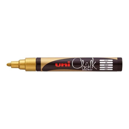 Uni Chalk Marker 1.8-2.5mm Bullet Tip Gold PWE-5M-Officecentre