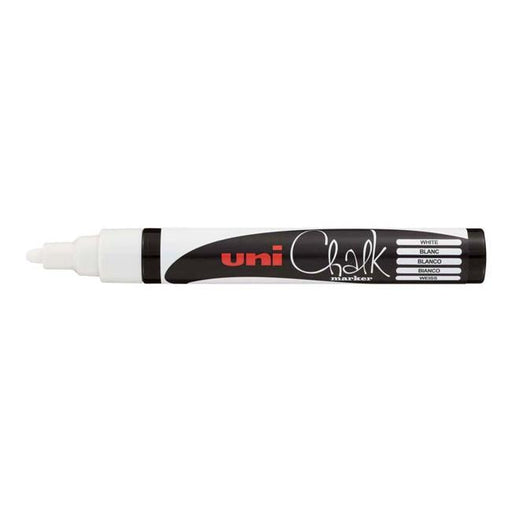 Uni Chalk Marker 1.8-2.5mm Bullet Tip White PWE-5M-Officecentre