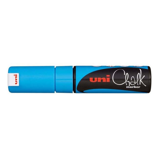 Uni Chalk Marker 8.0mm Chisel Tip Light Blue PWE-8K-Officecentre