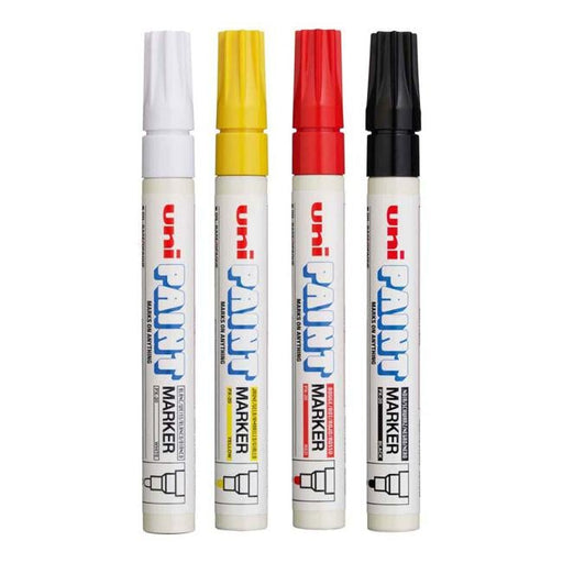 Uni Paint Marker 2.8mm Bullet Tip 4 Pack Colours PX-20-Officecentre