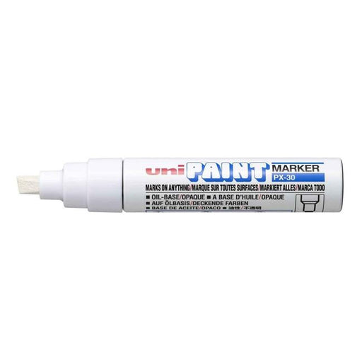 Uni Paint Marker 4.0-8.5mm Chisel Tip White PX-30-Officecentre