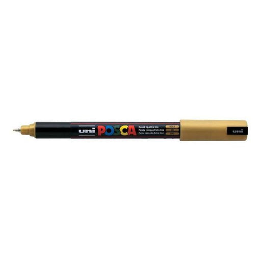 Uni Posca Marker 0.7mm Ultra-Fine Pin Tip Gold PC-1MR-Officecentre
