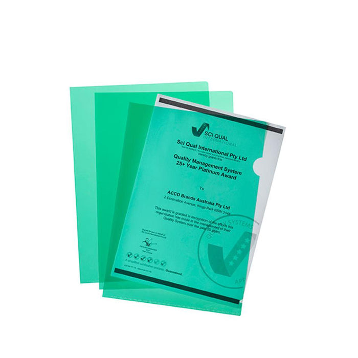 Marbig Letter File A4 Ultra File Green Pk10 2004204