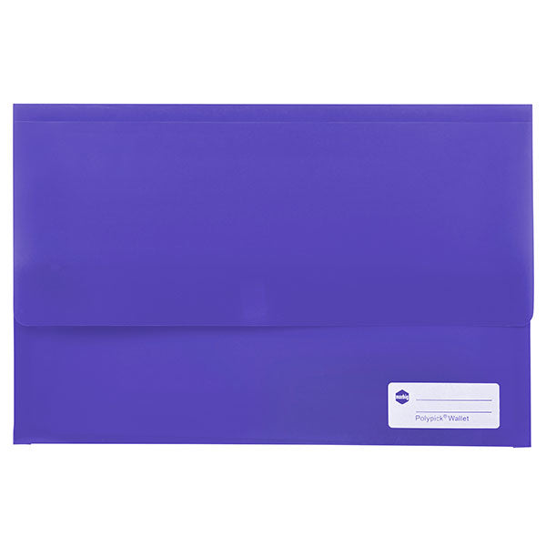 Marbig polypick foolscap document wallet purple