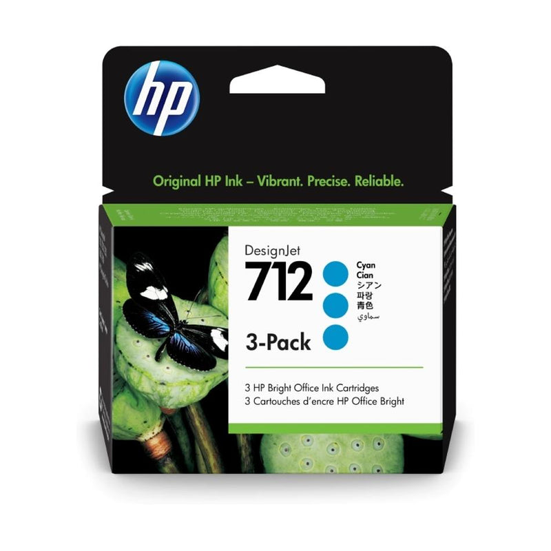 HP #712 29ml  Cyan 3pk 3ED77A