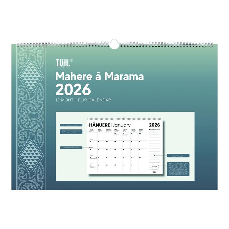 Acme Tuhi Calendar One Month to View Maori A2 2026 12447493_1