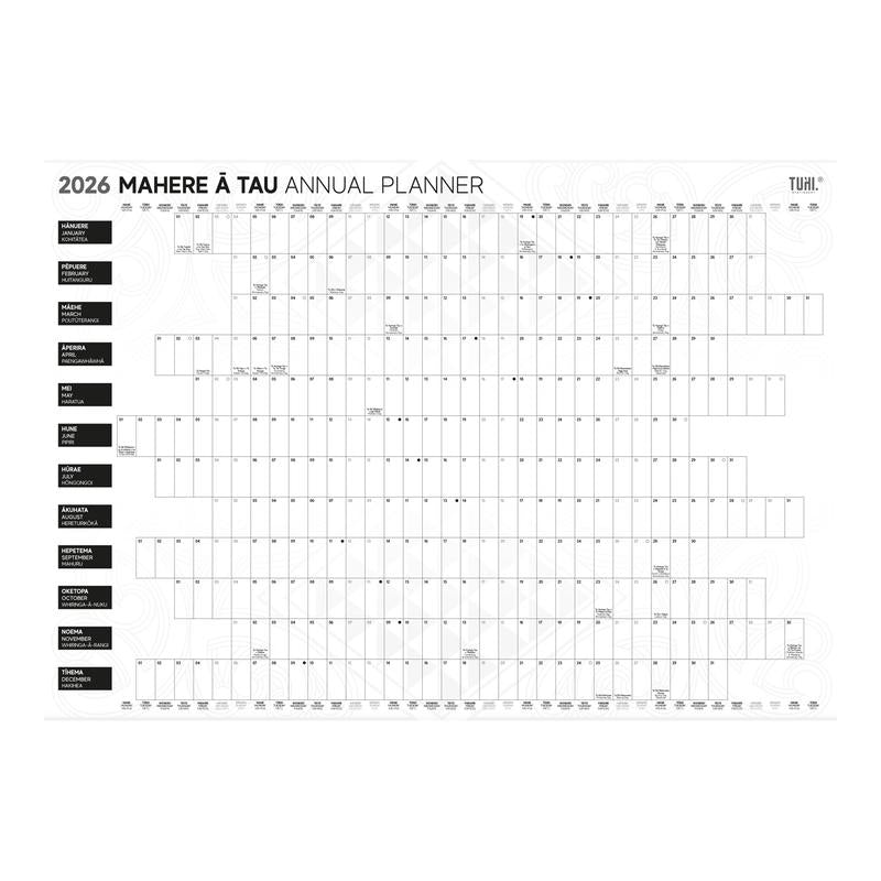 Acme Tuhi Wall Planner Double Sided 990 x 700mm Laminated Maori 2026 12447547_2
